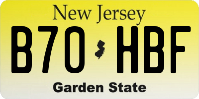 NJ license plate B70HBF
