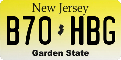NJ license plate B70HBG