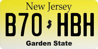 NJ license plate B70HBH
