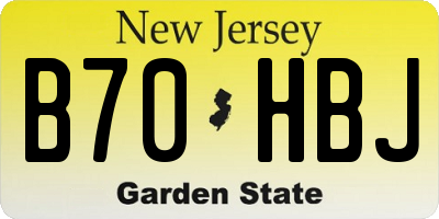 NJ license plate B70HBJ
