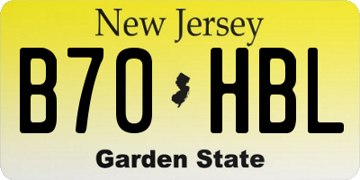 NJ license plate B70HBL
