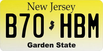 NJ license plate B70HBM