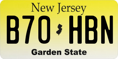 NJ license plate B70HBN