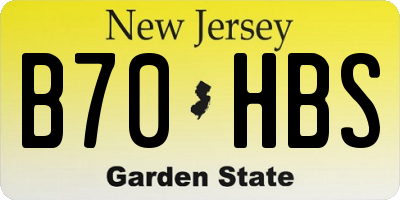 NJ license plate B70HBS