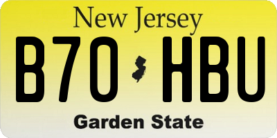 NJ license plate B70HBU