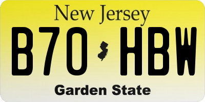 NJ license plate B70HBW