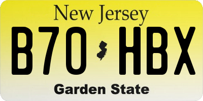 NJ license plate B70HBX