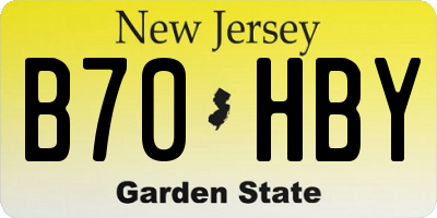 NJ license plate B70HBY