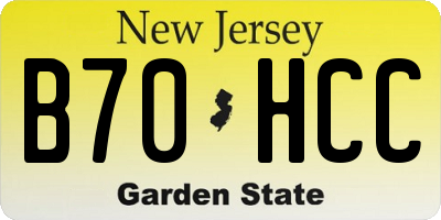 NJ license plate B70HCC