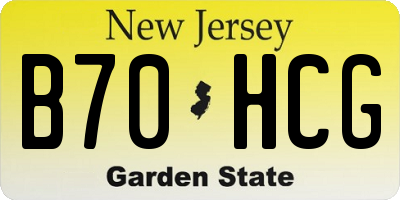 NJ license plate B70HCG