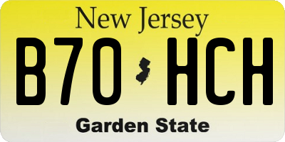 NJ license plate B70HCH
