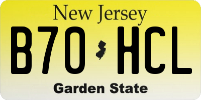 NJ license plate B70HCL