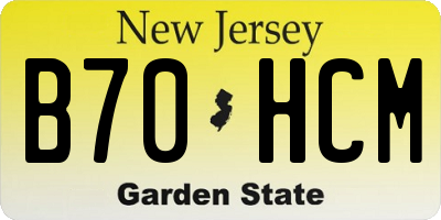 NJ license plate B70HCM