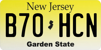NJ license plate B70HCN