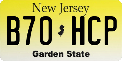 NJ license plate B70HCP