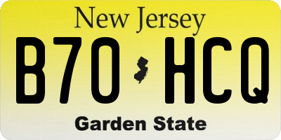 NJ license plate B70HCQ