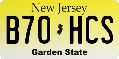 NJ license plate B70HCS