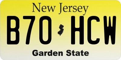 NJ license plate B70HCW