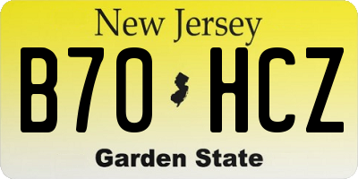 NJ license plate B70HCZ