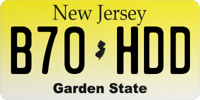 NJ license plate B70HDD