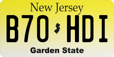 NJ license plate B70HDI