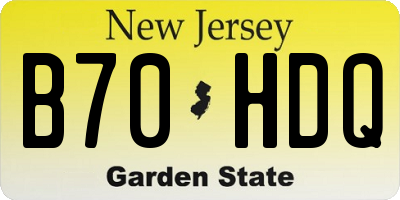 NJ license plate B70HDQ