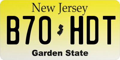 NJ license plate B70HDT