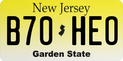 NJ license plate B70HEO