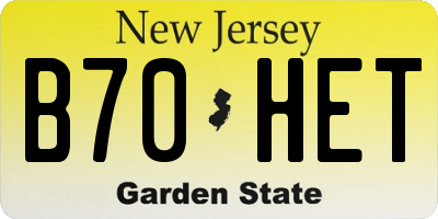 NJ license plate B70HET