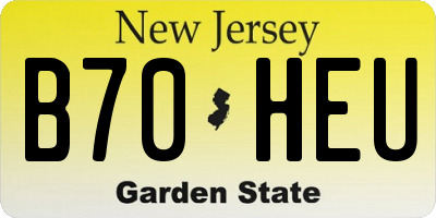 NJ license plate B70HEU