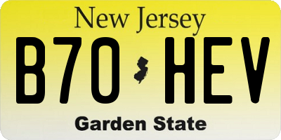 NJ license plate B70HEV