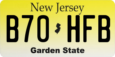NJ license plate B70HFB