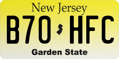 NJ license plate B70HFC