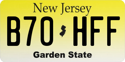 NJ license plate B70HFF