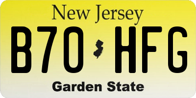 NJ license plate B70HFG