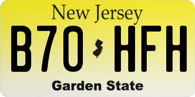 NJ license plate B70HFH