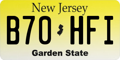 NJ license plate B70HFI