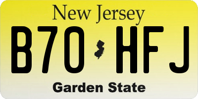 NJ license plate B70HFJ