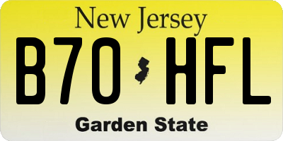 NJ license plate B70HFL