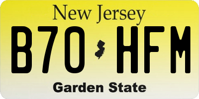 NJ license plate B70HFM