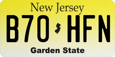 NJ license plate B70HFN