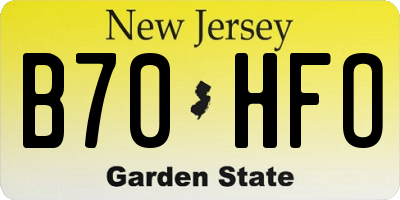NJ license plate B70HFO