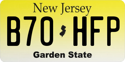 NJ license plate B70HFP