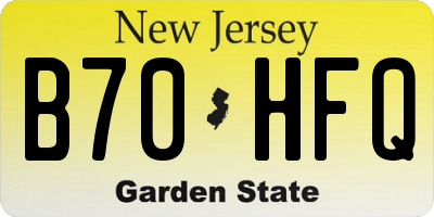 NJ license plate B70HFQ