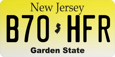 NJ license plate B70HFR