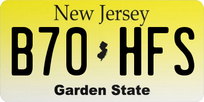 NJ license plate B70HFS