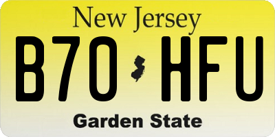 NJ license plate B70HFU