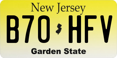 NJ license plate B70HFV