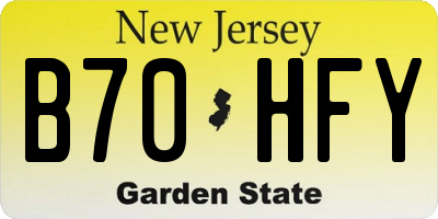 NJ license plate B70HFY