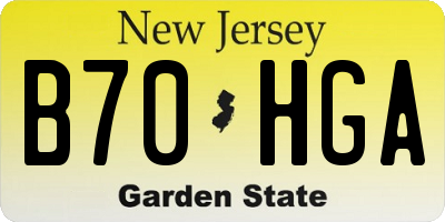 NJ license plate B70HGA